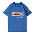 thumbnail image 4 of Hogleaql Patriotic 250th Anniversary T-Shirt Men's 1776-2026 Patriotic Short Sleeve Crew Neck American Flag T-Shirts Trendy Independence Day Loose Fit Tshirt Blue 4XL, 4 of 4