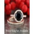 thumbnail image 2 of Limited Time Sale 1.50 carat Black Diamond Halo Bridal Ring Set Wedding Ring Set in 10k Rose Gold for Women on Affordable price, 2 of 2