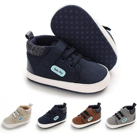 

QWZNDZGR Baby Boys Girls Sneakers Toddler Dress Shoes Soft Rubber Sole Infant Moccasins Newborn Oxford First Walker Crib Shoes
