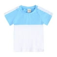 thumbnail image 4 of Babcutegg Summer Baby Short Shirt and Shorts Boys T-Shirt and Pants Sets Round Neck Athletic Outfit Set Light Blue Size 80, 4 of 8