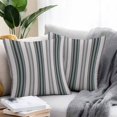 thumbnail image 2 of Vintage Stripes Outdoor Pillow Covers Set of 2 Black Navy Gray Striped Abstract Lines Waterproof Throw Pillow Case Decorative Square Cushion Cover for Patio Couch Garden Balcony, 24"x24", 2 of 9