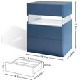 thumbnail image 6 of Algherohein Wood 3 Drawer Blue Nightstand Set of 2 with LED Lights,Bedroom Side Tables End Tables, 6 of 6