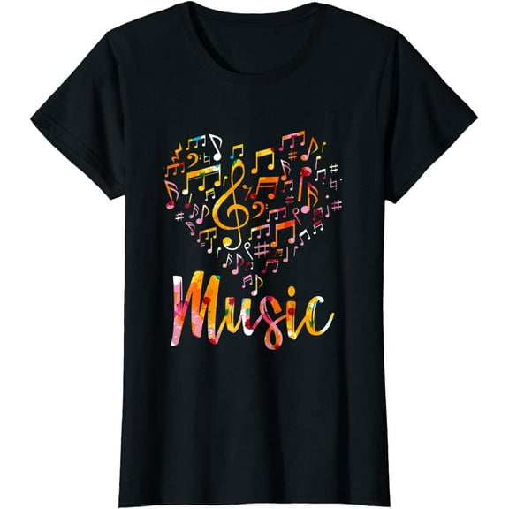 Musician Gift Musical Instrument Music Notes Treble Clef T-Shirt