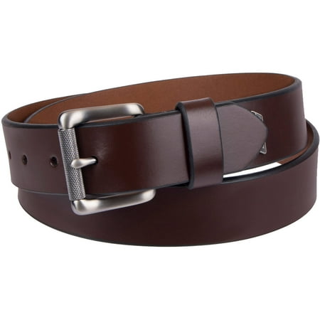 Dickies - Men's Casual Leather Belt with Brushed Nickel Textured Roller ...