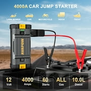 AVAPOW 4000A Peak Car Jump Starter, 27800mAh Battery Jump Starter, Portable Battery Booster, 12V Jump Box with LED Light, USB QC 3.0, Yellow