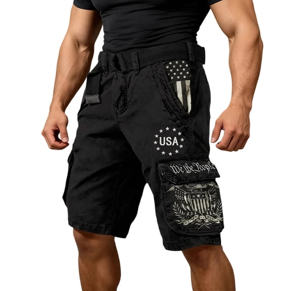 CONZONE 4Th Of July Mens Baggy Shorts Patriotic Independence Day Shorts For Men Casual Usa Flag Graphic Y2K 250 Years Freedom Shorts With Pockets