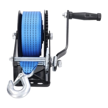 1600lbs Manual Winch With Nylon Strap Heavy Duty Alloy Steel Hand Crank Winch For Industrial Lifting ,Excellent Towing Capacity