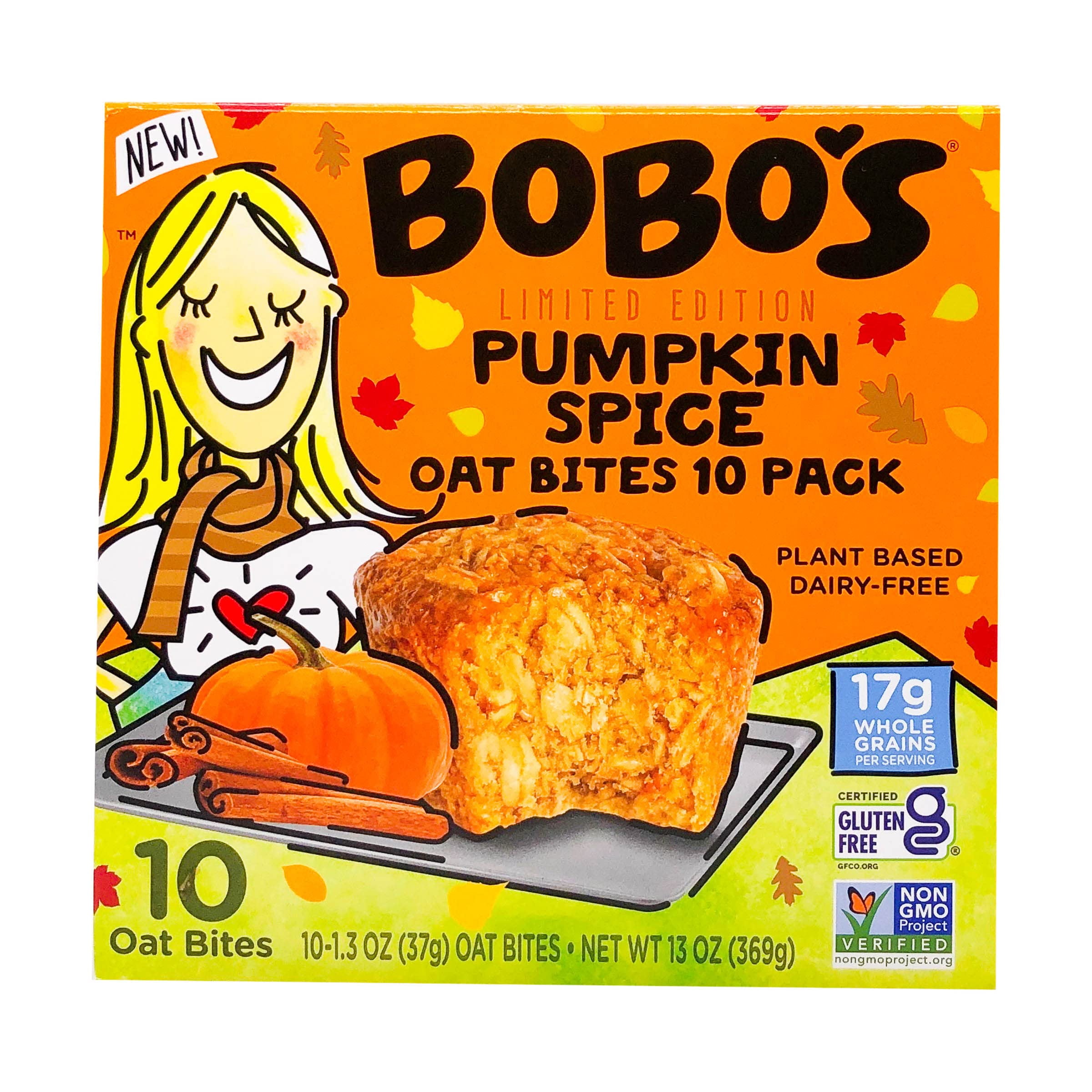 Bobos Limited Edition Pumpkin Spice 10 Oat Bites BB 6/16/23