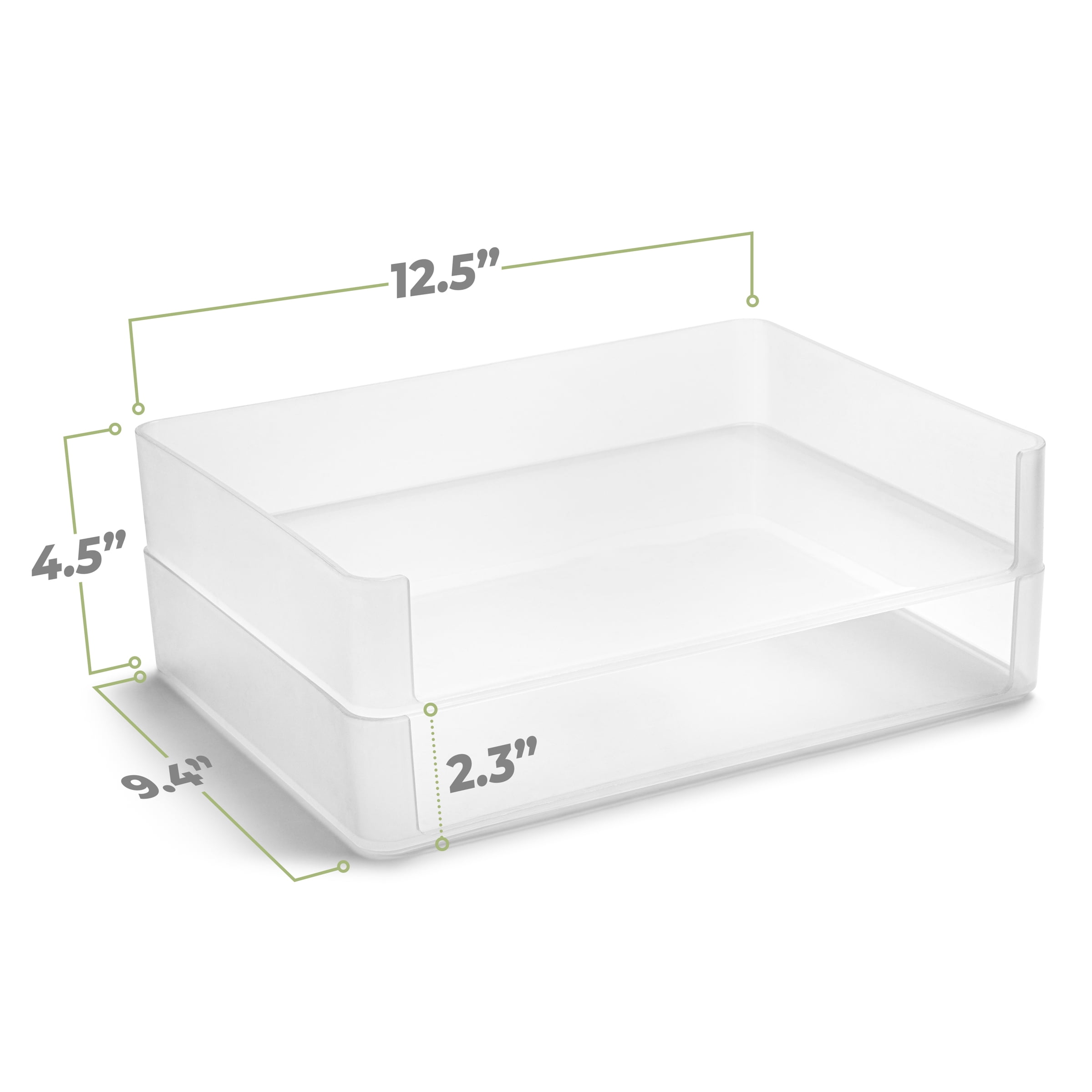 Sorbus Stackable Plastic Letter Tray, Desktop Paper Organizer File Storage, 2 Pack