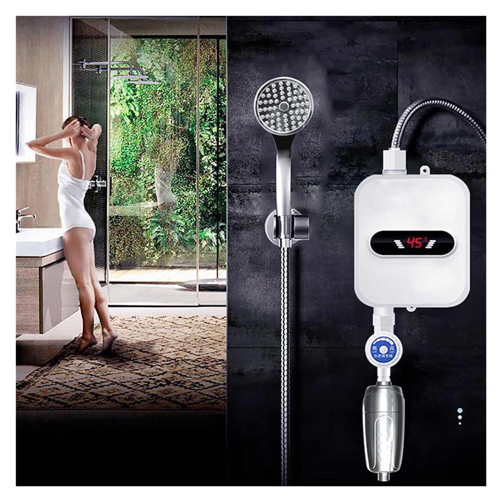 Electric Tankless 3500W Mini Instant Hot Water Heater Kitchen Faucet Tap Heating 3 Seconds Instant Heating ,Safety Protections