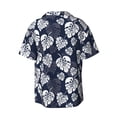 thumbnail image 7 of Kdxio Men's Hawaiian Shirt for Men Short Sleeve Shirt White Leaves Summer Casual Holiday Beach Button Down T-Shirts, 7 of 7