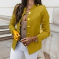 thumbnail image 3 of Baberdicy Womens Blazer Europe and The United States Long Sleeve Slim Breasted Small Suit Short Jacket Womens Blazer Yellow, 3 of 3