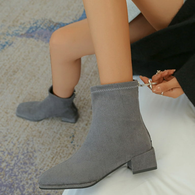 Womens grey on sale dress boots
