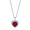 Silver, variant on Women's Finecraft Heart Pendant Necklace with Ruby and White Sapphire in Sterling Silver, 18”