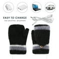 thumbnail image 3 of Penkiiy Heated Mittens for Women Laptop Women USB Heated Mitten Full&Half Finger Winter Warm Knit Hand Gloves Black Mittens, 3 of 5