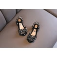 thumbnail image 3 of LoyisViDion Toddler Shoes Clearance Baby Girl Kids Pearl Rhinestones Soft Shoes Anti-Slip Sole Dance Performance Sandals Black 5-6Years, 3 of 6