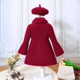 thumbnail image 5 of Toddler Kids Girls Collar Wool Coat Long Sleeve Button Down Warm Cozy Windproof Elegant Classic Outerwear 4-5 Years, 5 of 8