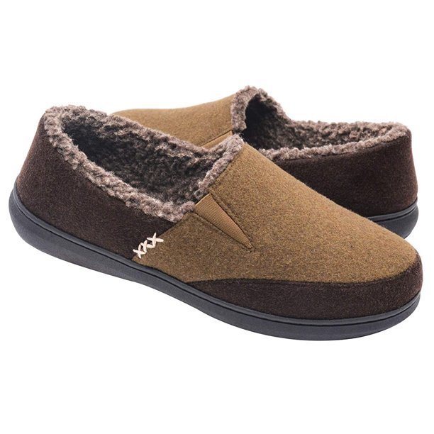Wishcotton Men's Fuzzy Microsuede Moccasin Home Slippers Fluffy House
