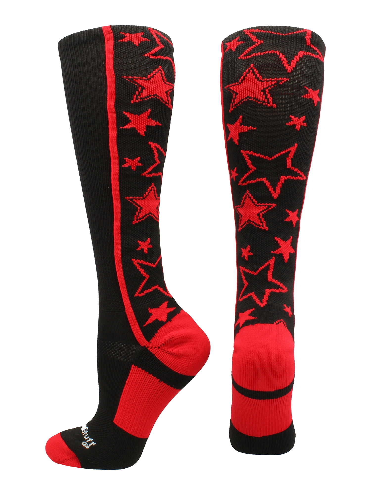 Crazy Socks With Stars Over The Calf Socks Blackred Small 6399