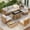 Beige, variant on DTTRA 7-Piece Outdoor Wicker Sectional Patio Furniture Set with Glass Table, Grey