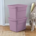 thumbnail image 4 of Sterilite 68 Liter Tote, Plastic Storage Bin with Snap-on Lid, Stackable, Purple, 4 of 10