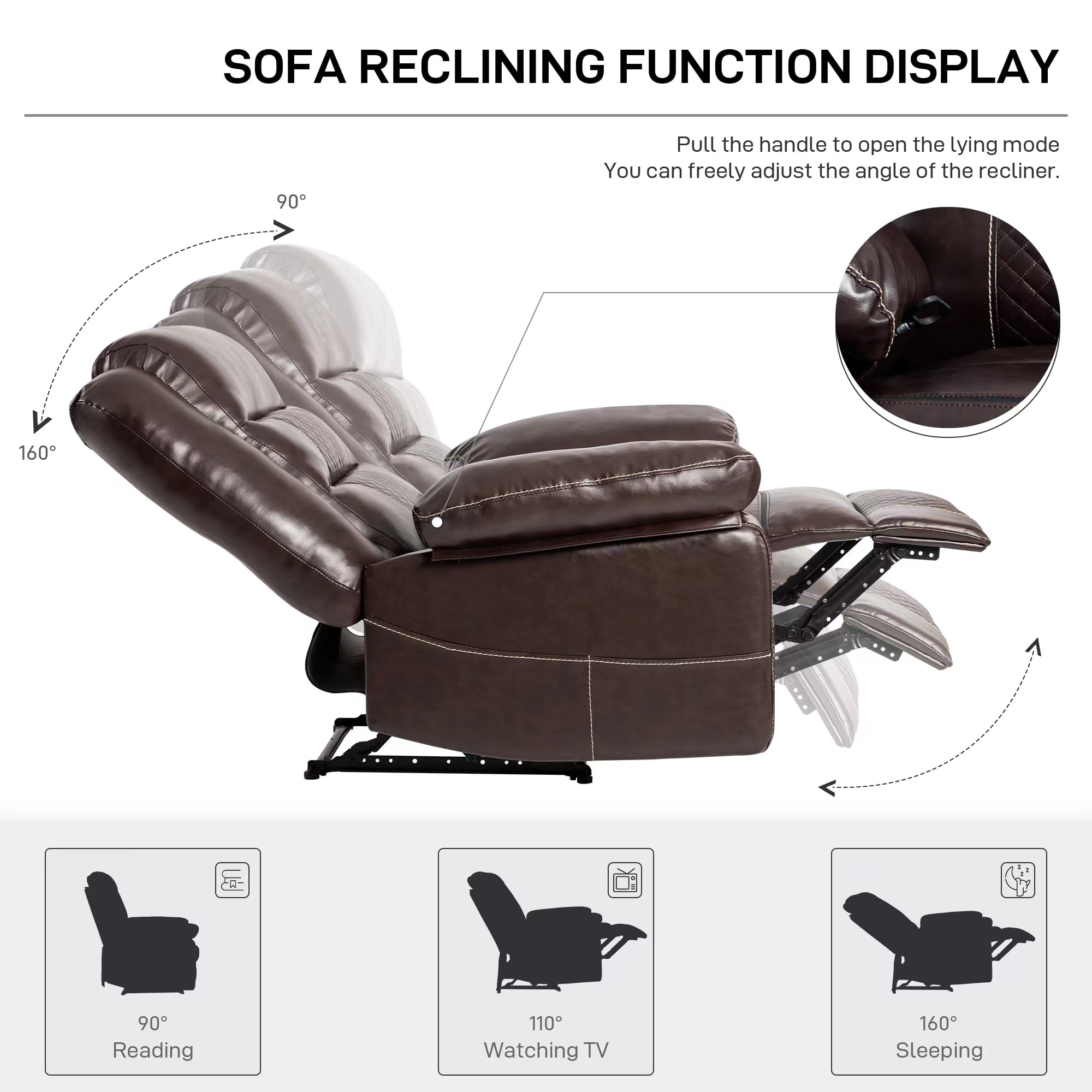 Resenkos Power Recliner Chair, Electric Power Recliner Chair with Massage and Heat, Electric Recliner Chairs for Seniors, USB Port, Brown Resenkos Power Recliner Chair, Electric Power Recliner Chair with Massage and Heat, Electric Recliner Chairs for Seniors, USB Port, Brown