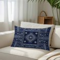 thumbnail image 6 of Navy Blue Brown Southwest Throw Pillow Cover 20 x 30 Inch Decorative Pillow Cover Boho Ethnic Western Geometric Lumbar Pillowcase Seasonal Rectangle Cushion Case for Couch Sofa Bed Living Room, 6 of 9