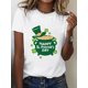 thumbnail image 1 of Elegante camiseta deportiva de dibujos animados para mujer con estampado de trébol irlandés de la suerte, cómoda camiseta de manga corta con cuello redondo, perfecta para celebraciones del Día de San, 1 of 6
