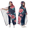 thumbnail image 2 of Wearable Blanket,Pioneer Flower Floral Print Pattern Hooded Wearable Flannel Blanket for Adults & Teens with Buckle,Winter Poncho Shawl Wrap Cape,60"x80", 2 of 5