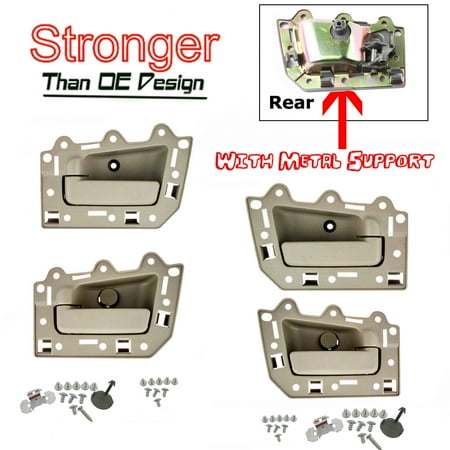 Jeep Interior - For 05-11 Jeep Grand Cherokee Interior Inner Inside Door Handle 4PCS Beige Bolt 05 06 07 08 09 10 11 DS297-NS