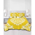 thumbnail image 3 of Baroque Yellow Twin Size Down Alternative Comforter, Lightweight Comforter Quilt Bedding Set with Pillow Shams Vintage Damask Classic Floral All Seasons Bed Comforter Duvet Insert 68"x86", 3 of 7