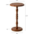 thumbnail image 3 of Round Solid Wood Side Table - Retro Accent Table for Living Room, 3 of 9