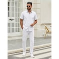 thumbnail image 5 of RICHCOIN Short Sleeve Mens Dress Shirts Casual Solid Shirts for Men Button Down Business Shirt, 5 of 6