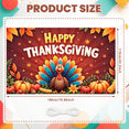 thumbnail image 2 of Decorative Design Happy Thanksgiving Banner Colorful Theme Autumn Leaves Harvest Turkey for Family Gathering Seasonal Celebration Indoor Decoration, 2 of 9