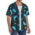 thumbnail image 2 of PAYOHTO Cute Dolphin and Clown Fish Sea Mens Hawaiian Casual Short-sleeved Shirt Tropical Summer Beach Button Down Shirts, 2 of 7