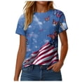 thumbnail image 4 of felwors Tie Shirts for Women Crew Neck Summer Tops Patriotic Tunic Short Sleeve Loose Holiday Tees 2026 Independence (Light Blue, XXL), 4 of 8