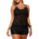 thumbnail image 1 of VISgogo Traje de baño conservador de dos piezas para mujer, tops de chaleco de playa transparentes con correa de espagueti + pantalones cortos de natación de cintura alta VISgogo moda, 1 of 6