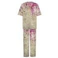 thumbnail image 5 of Plus Size Loungewear Sets for Women Winter Loose Printing Outfit Suit Short Sleeve Tops Wide Leg Pants with Pockets 2 Piece Sets, 5 of 5