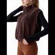 thumbnail image 1 of Chaleco Corto con Cremallera para Mujer, Abrigo Corto Cálido de Invierno Sin Mangas con Cuello Alto. Color Café M, 1 of 8