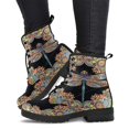 thumbnail image 3 of Zapatillas altas con estampado de flor y calavera para Mujer, botines de Mujer a la moda para otoño e invierno, Botas para adultos de talla grande 43 góticas 2024, 3 of 5