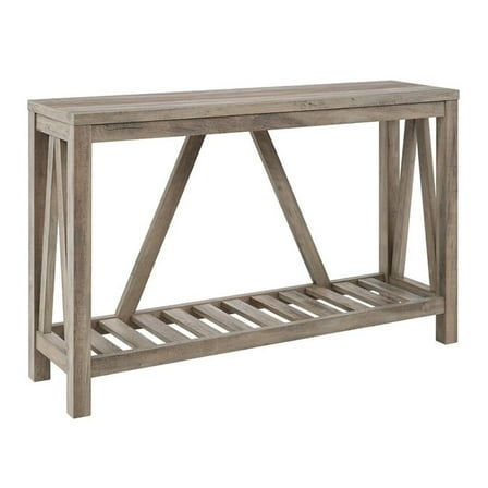 Bowery Hill 52" Modern Wood Farmhouse Entryway Table - Gray Wash