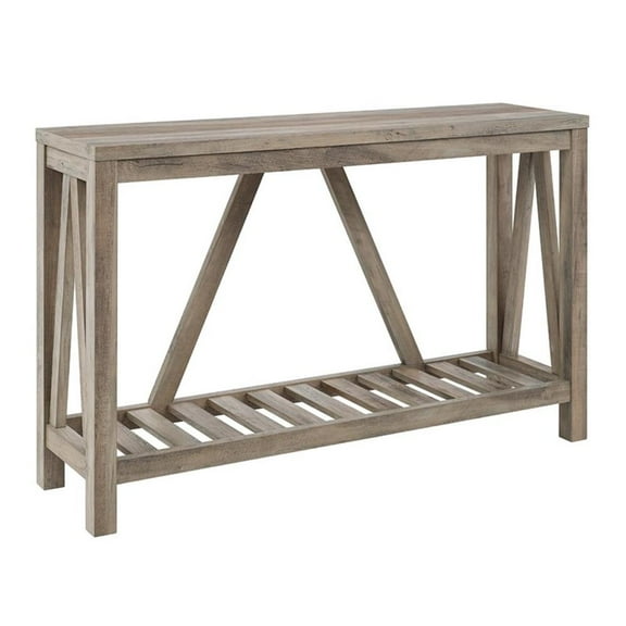 Bowery Hill 52" Modern Wood Farmhouse Entryway Table - Gray Wash