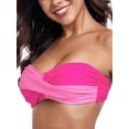 thumbnail image 5 of Ocean Blues Women's Halter Bikini Top with Removable Strap Color Block Print Twist Front Bandeau Swimsuit Top Bikinis Strapless Bathing Suits for Women, 5 of 8