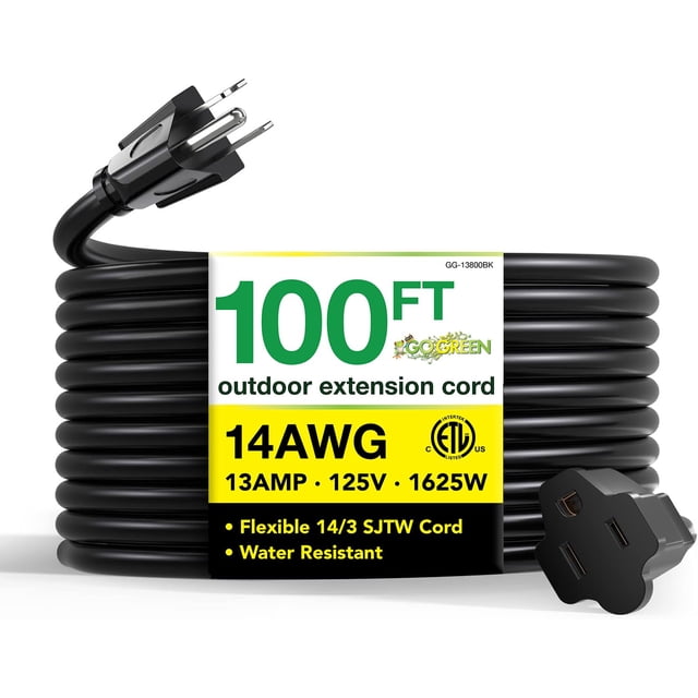 Cable de extensión Go Green Power GG-13800BK 14/3 SJTW 30 m negro