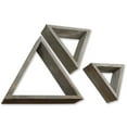thumbnail image 2 of Ekena Millwork Set of 3, Triangle, Open Back, Vintage Farmhouse Shadow Box Shelves, Barnwood Decor Collection, Reclaimed Grey, 2 of 15