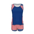 thumbnail image 6 of Pounoo Patriotic Two Piece Swimsuits Women American Flag Print Sleeveless Tops High Waisted Shorts Tankini Sets Beach Wear Gift, 6 of 7