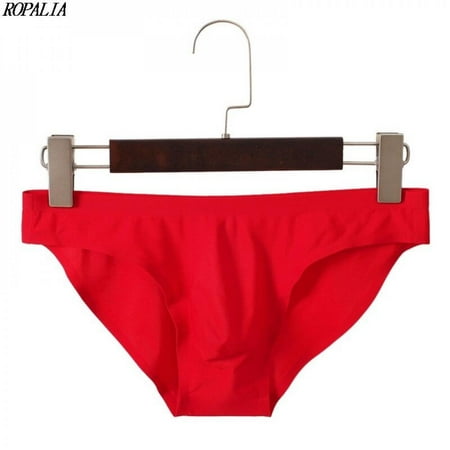

Men s Elastic Seamless White Underpants Ultra-Thin Breathable Briefs Ice Silk Solid Seamless Low Waist Soft Underwear