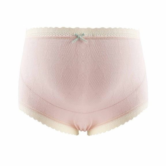 QIPOPIQ Underwear for Women Plus Size Pregnant Bowknot Oversized Shorts High Waist Lace Support Panties