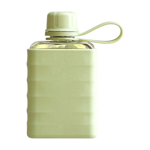 EverydayNest Thin Flat Water Bottle,240ml Portable Leakproof Pocket Bottle with Silicone Sleeve,Reusable Clear Plastic Travel Bottle for Gym Outdoor,8x14cm
