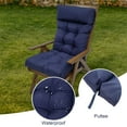 thumbnail image 2 of TOPCHANCES 2Pcs Adirondack Chair Cushions, Water Resistant Indoor Outdoor High Back Chair Cushion, Tufted Rocking Chair Cushion with Ties, Navy Blue, 2 of 9